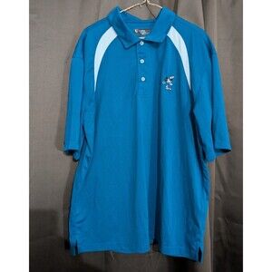 Mickey Mouse LinksTech Shirt Mens XXL BLue Golf Polo  Techno Dry Disney
